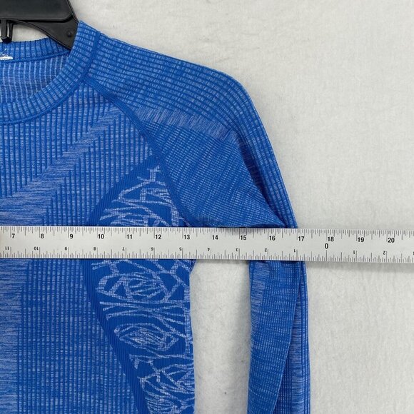 Lululemon RestlessShirt Womens 2XS Blue Knit Ribbed Compression Long Sleeve - Picture 3 of 11